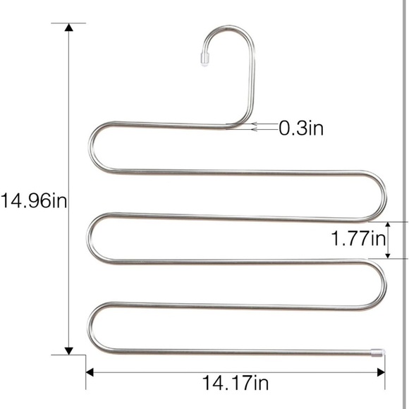 8-Pack Silver Stainless Steel S-Hangers Space-Saving,Closet Organizer - Picture 1 of 6